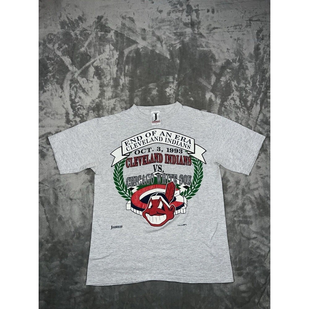 Vintage 90s Indians vs White Sox Jostens Shirt Size M USA Made Grey Y2K